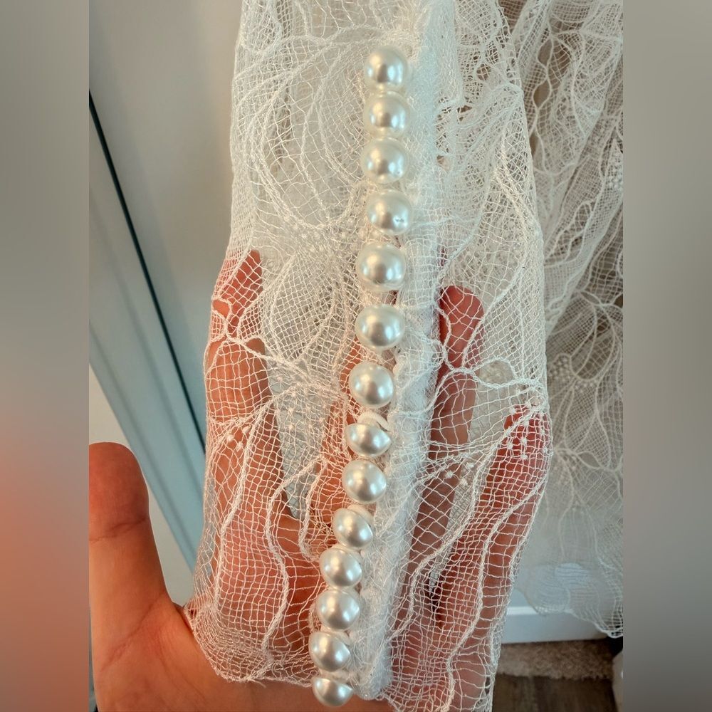 NWOT Bronx and Banc Maraya Arabella White Lace Mini Dress, wedding bridal dress - Picture 11 of 14